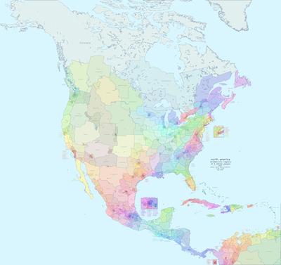 north america in regions of 1 million people